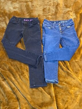 The Children's Place Black Jeggings & Gap Blue Denim Jeggings Pair